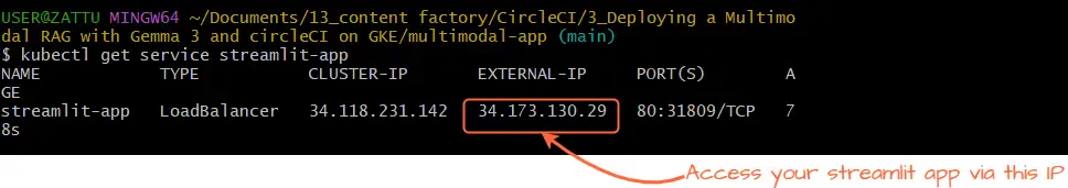 Checking external IP via get services