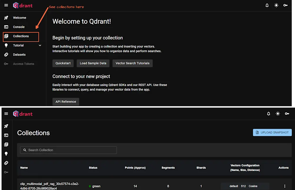 Qdrant running at local host