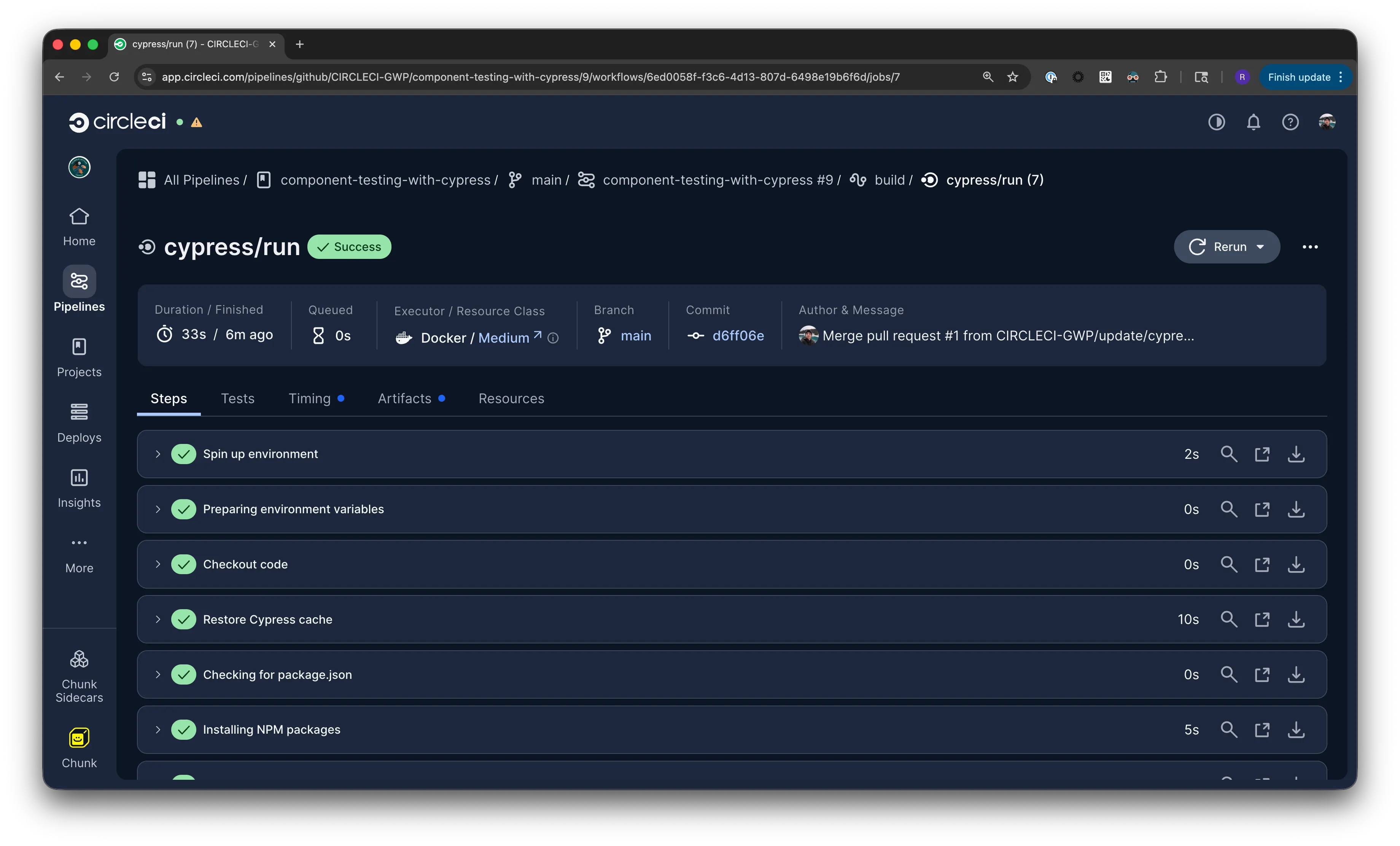Test React components with Cypress - CircleCI
