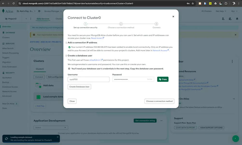 MongoDB cluster setup