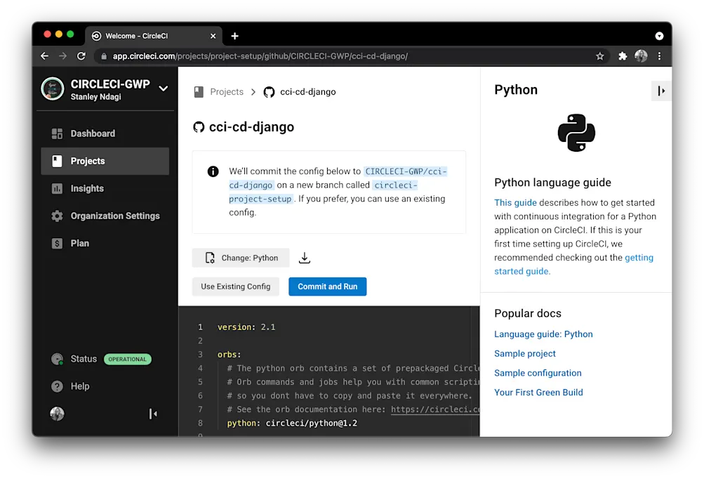 設定ファイルの追加 - CircleCI