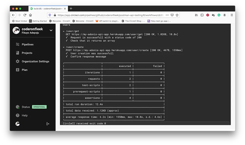 テスト結果 - CircleCI