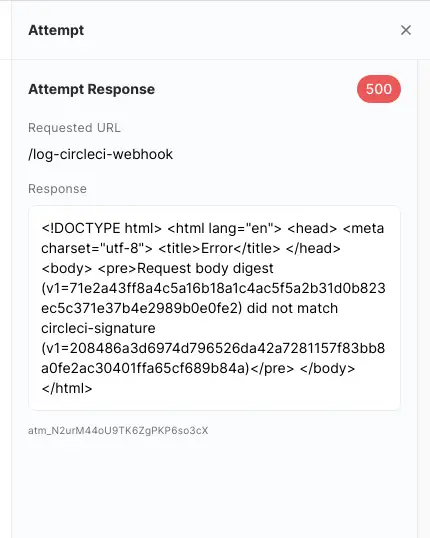 Authentication error details