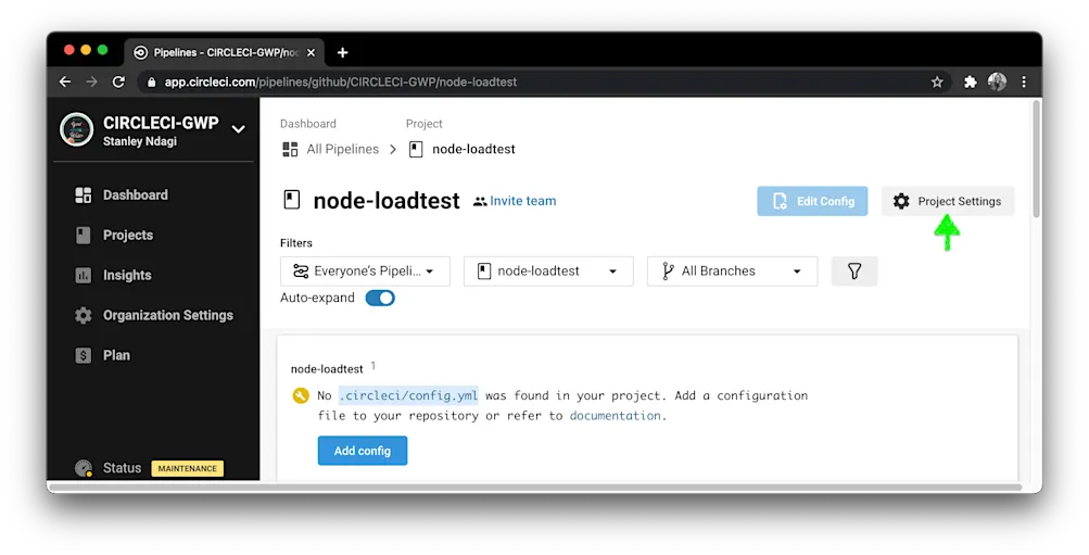 プロジェクト設定 - CircleCI