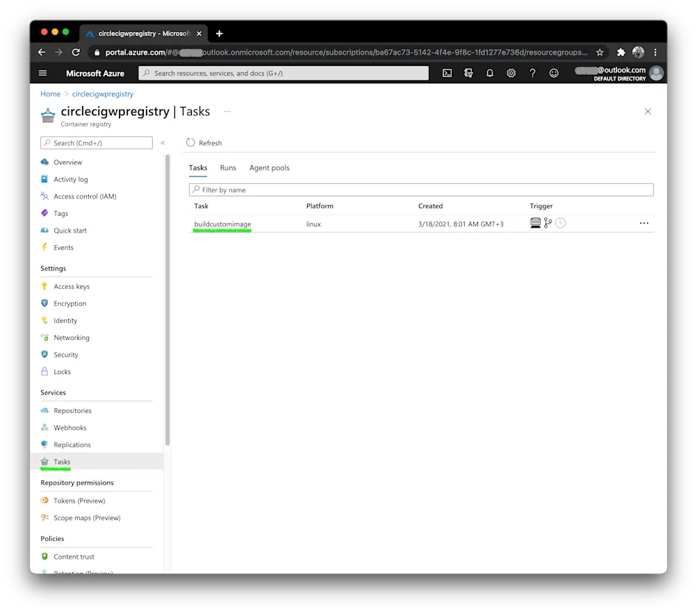 ACR タスク - Azure