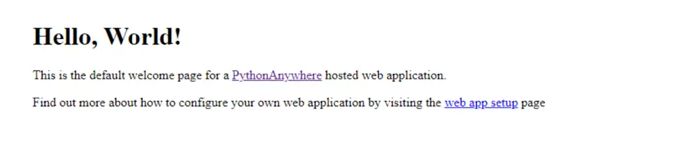 PythonAnywhere アプリページ