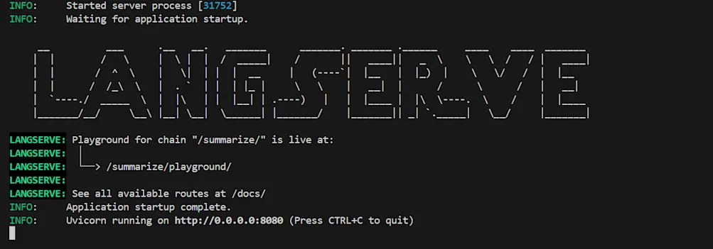 Langserve server running
