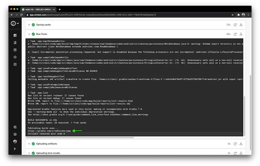 Circle CI Build Scan