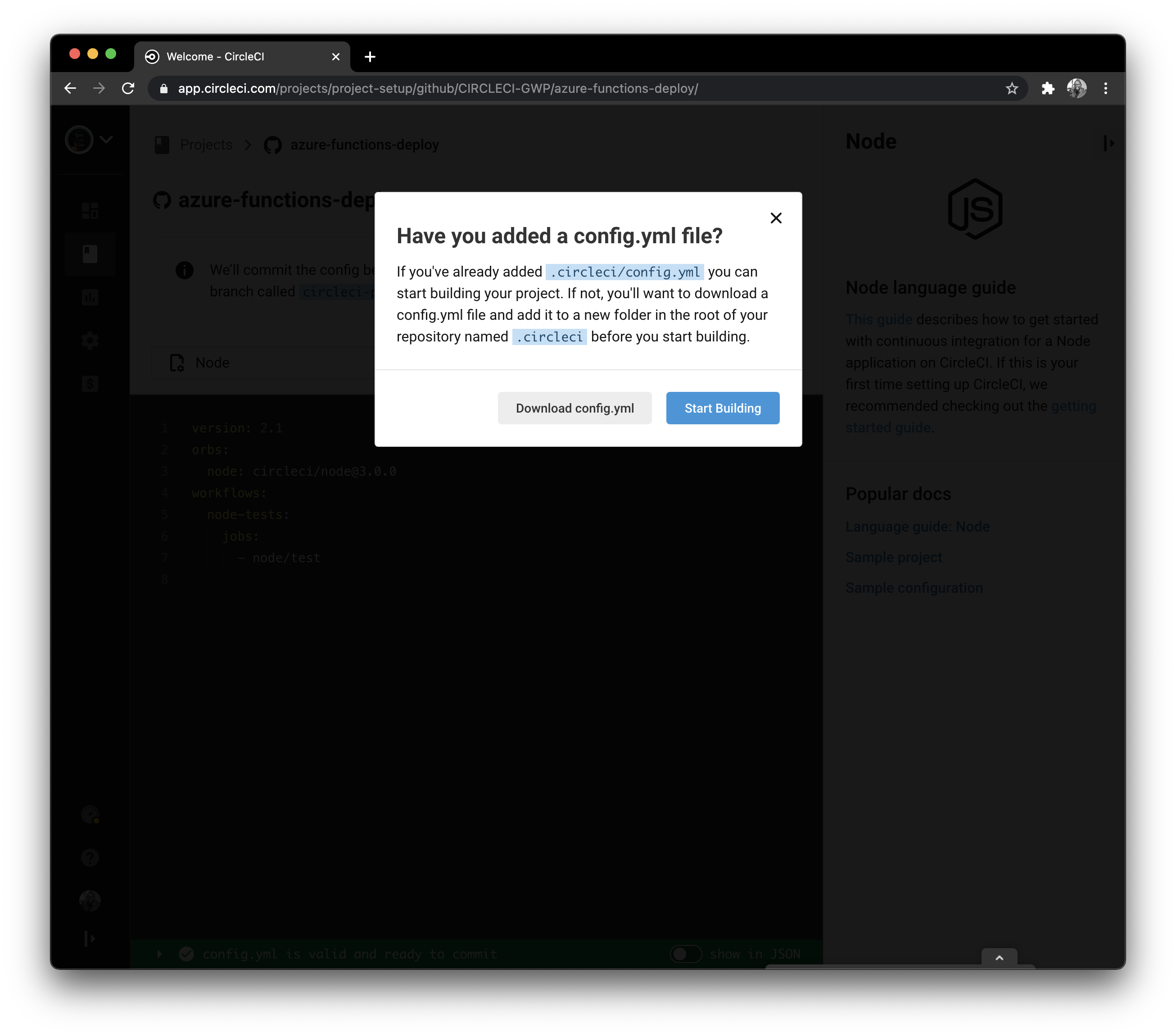 Continuous deployment for Azure functions | CircleCI