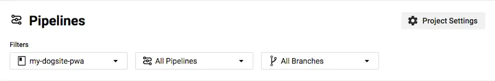 プロジェクトの設定画面