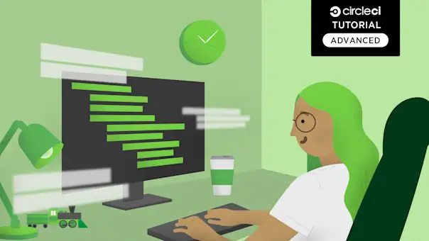 Developer A sits at a desk working on an advanced-level project.