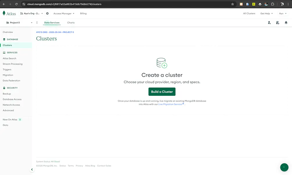 MongoDB cluster setup