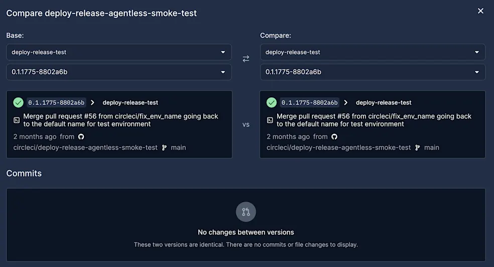 Version Comparison on the Deploy Timeline - CircleCI Changelog