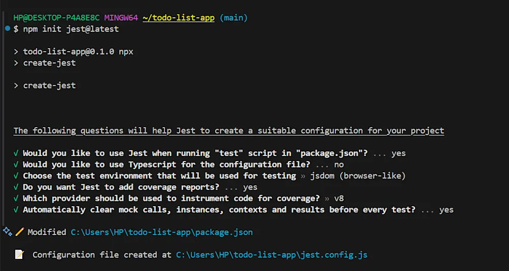 Create Jest config file