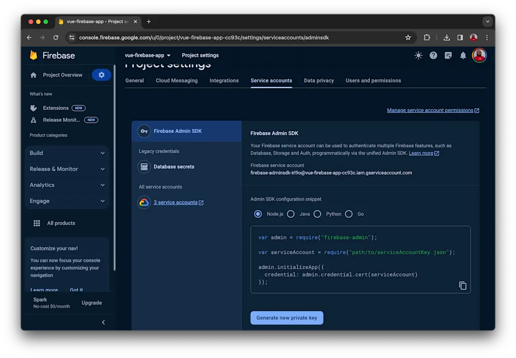 Generate new private key