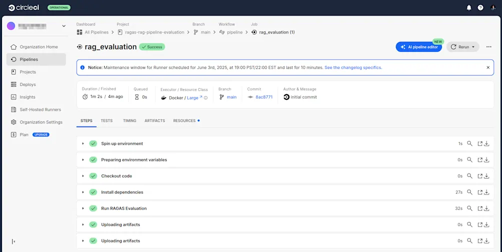 Successful execution