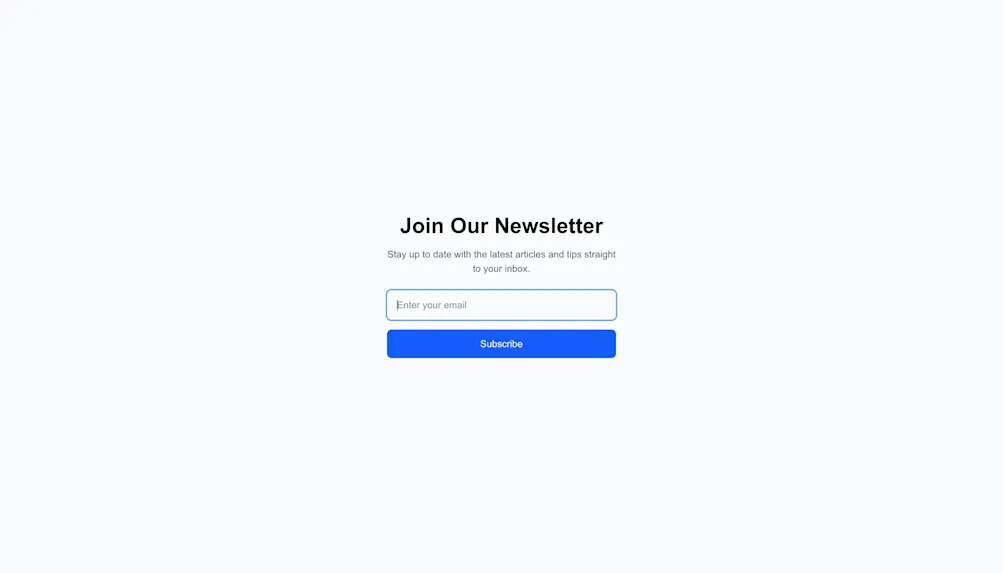 Newsletter front end