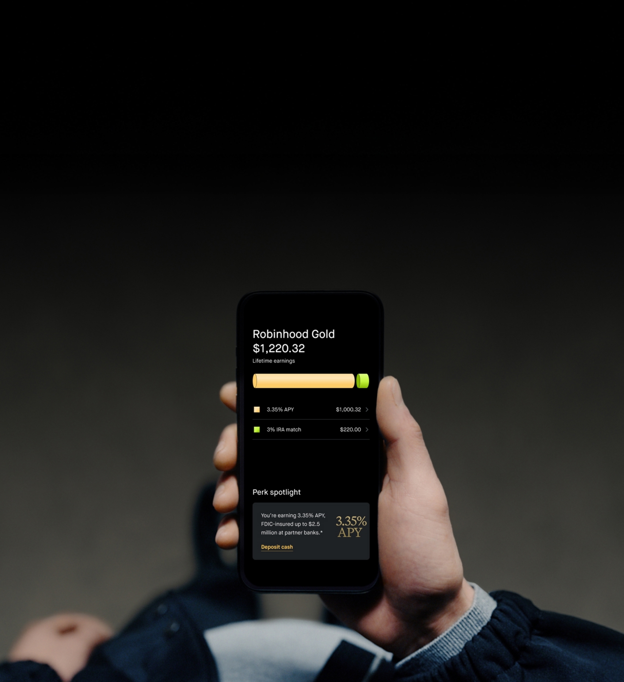 Earn 3.25% APY Uninvested Cash on uninvested cash with Robinhood Gold