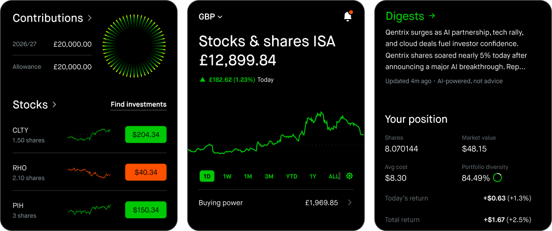 Access thousands of US-listed companies with the Robinhood stocks & shares ISA. No commissions or account fees. Other costs apply.