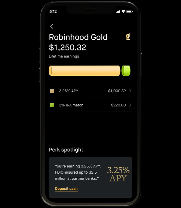 Robinhood Gold APY