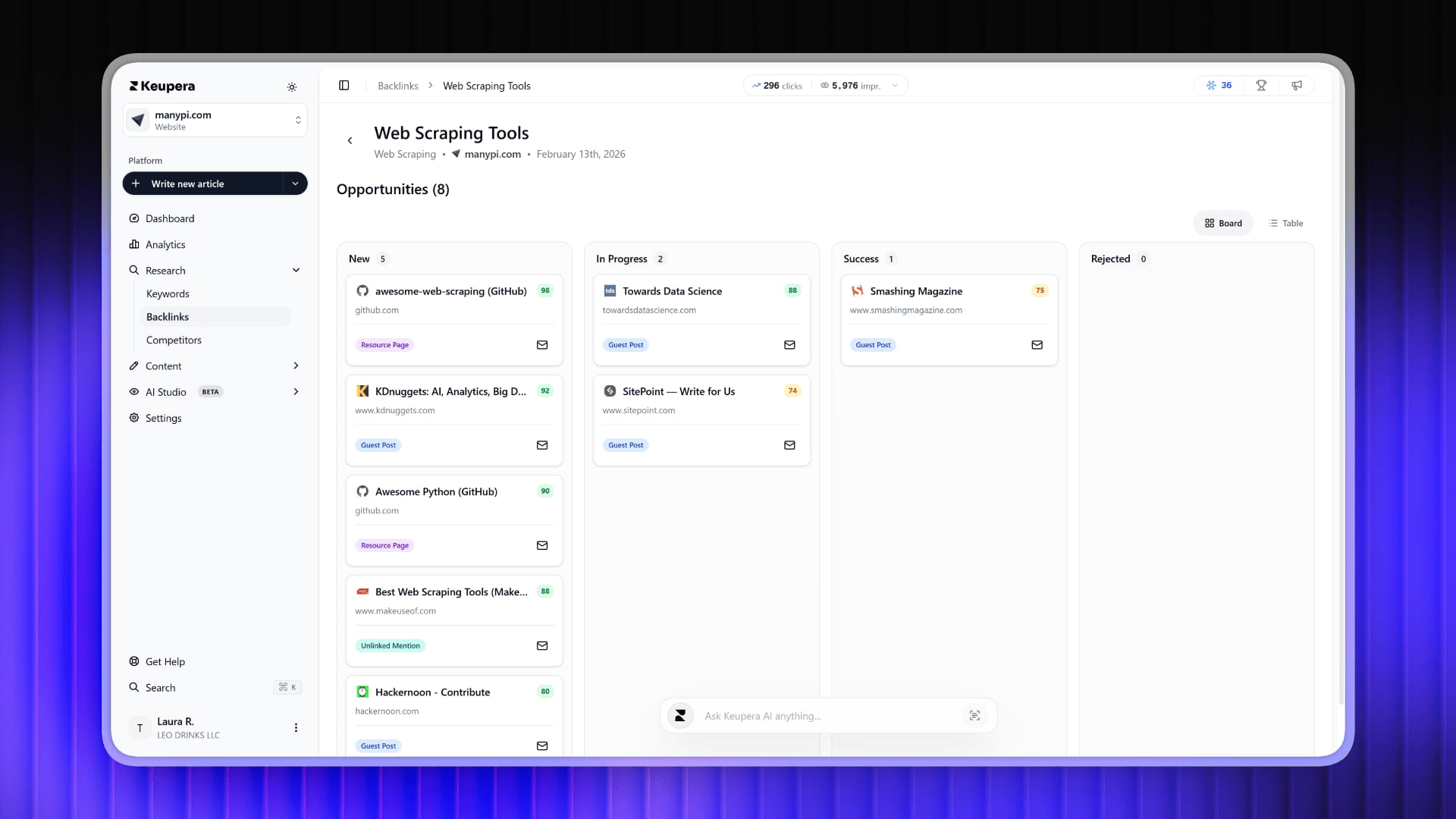 Linkbuilding: List of Backlinks