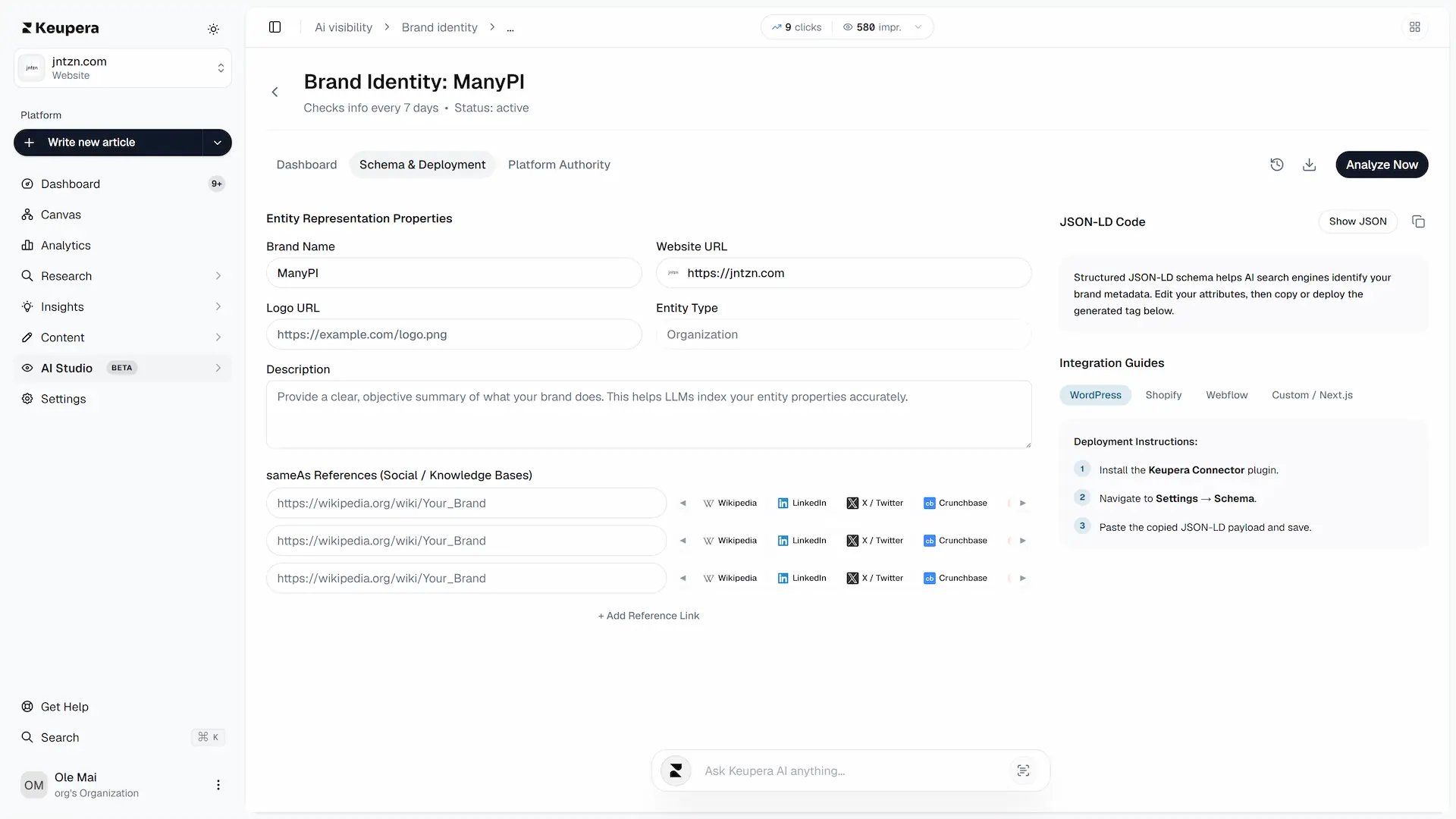 AI SEO and GEO - Branded Web Mentions - sameAs Schema