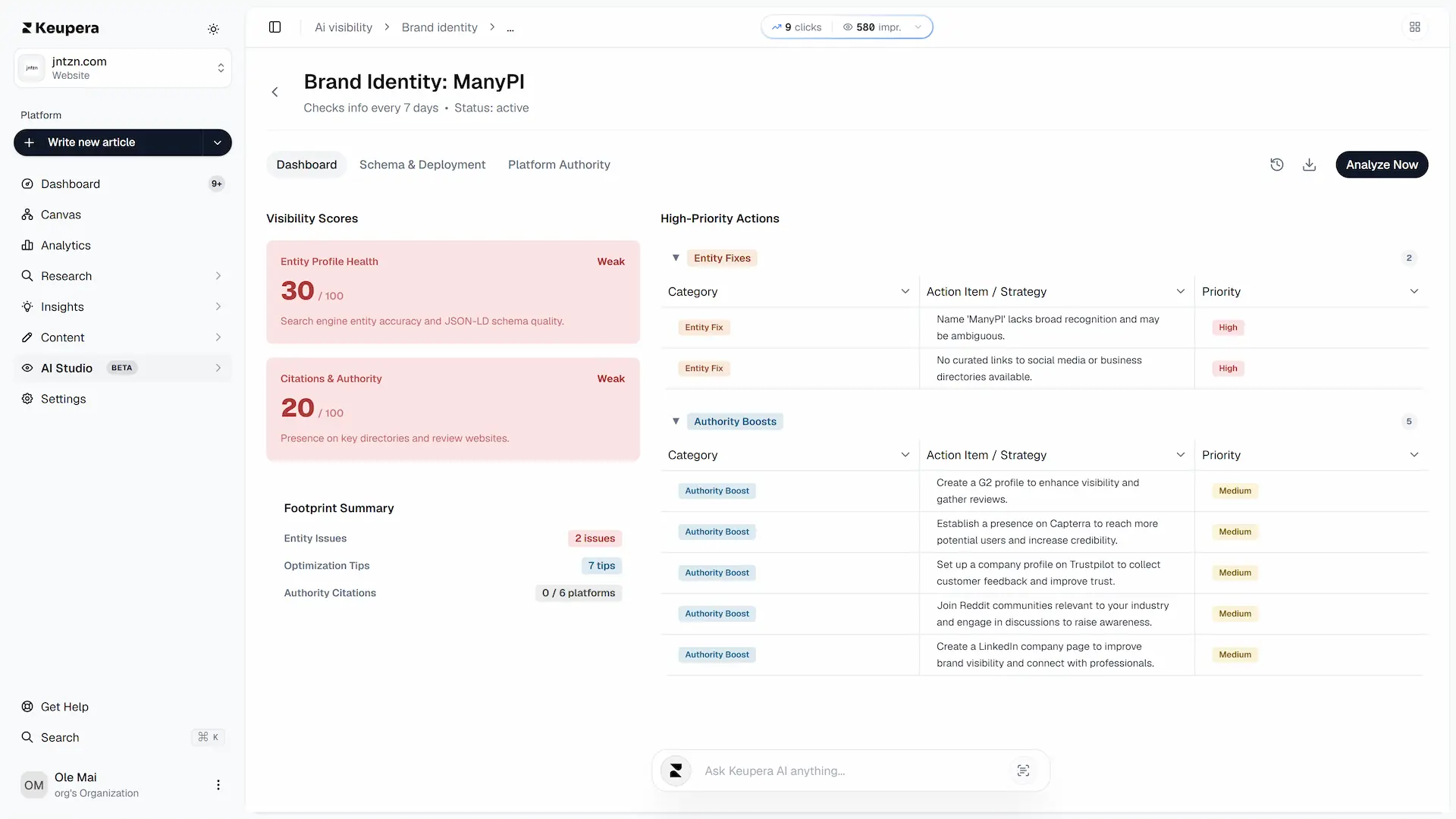 AI SEO and GEO - Branded Web Mentions - Authority Score