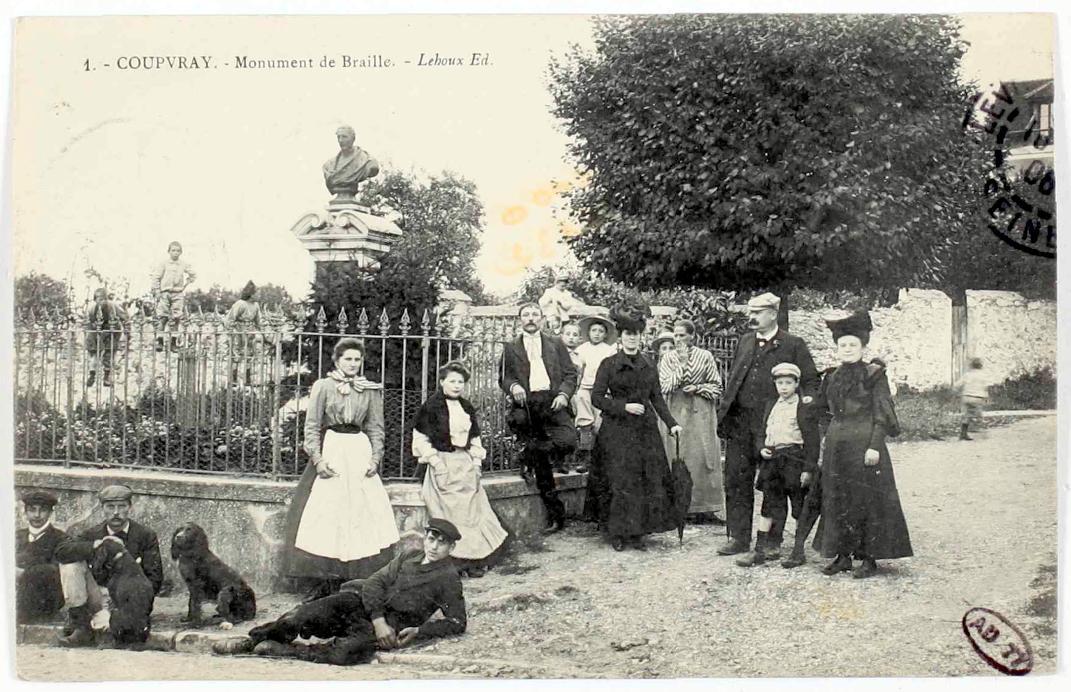 Black and white 19th century photograph of Coupvray, the village Louis Braille was born