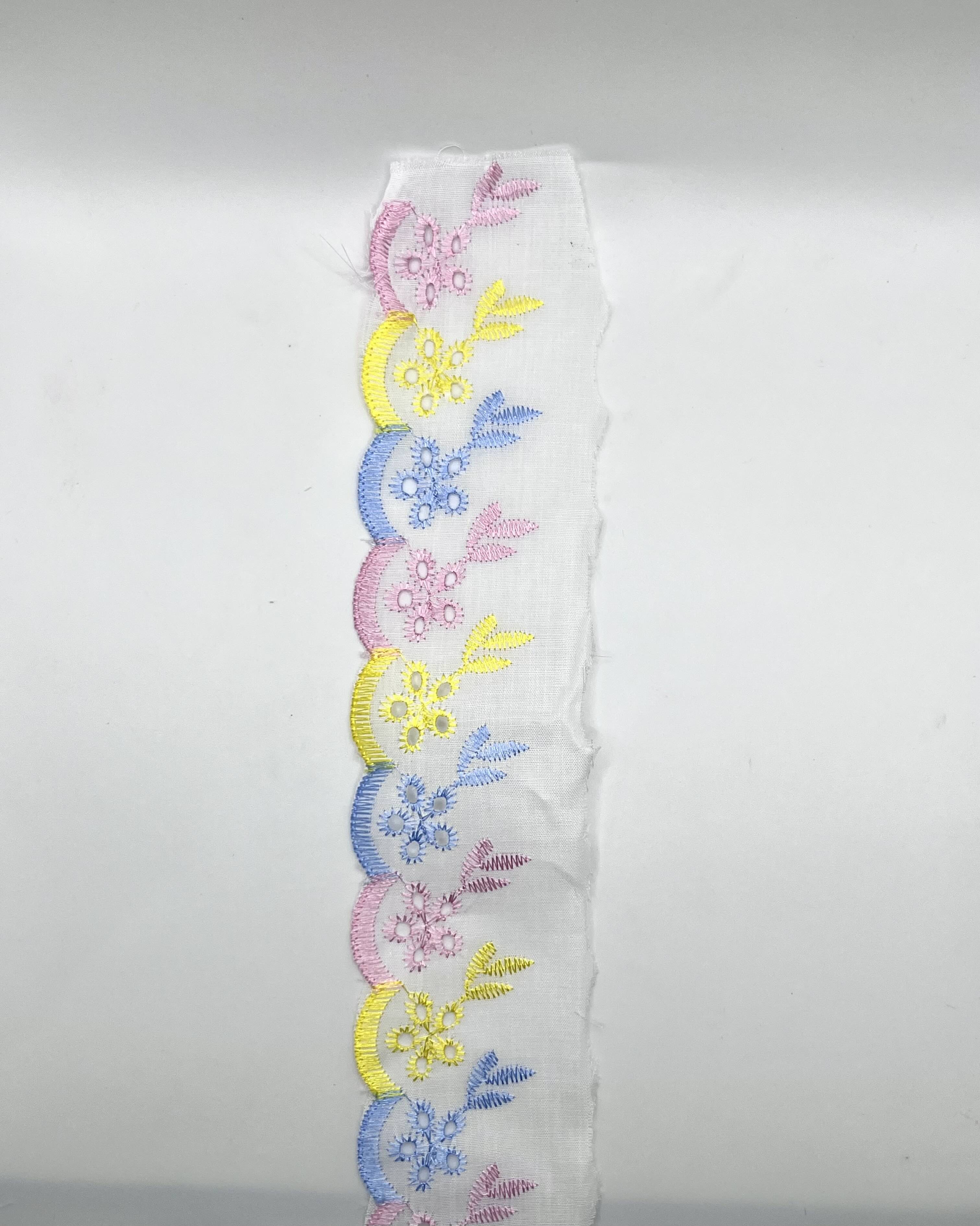 Tira bordada 2" multicolor