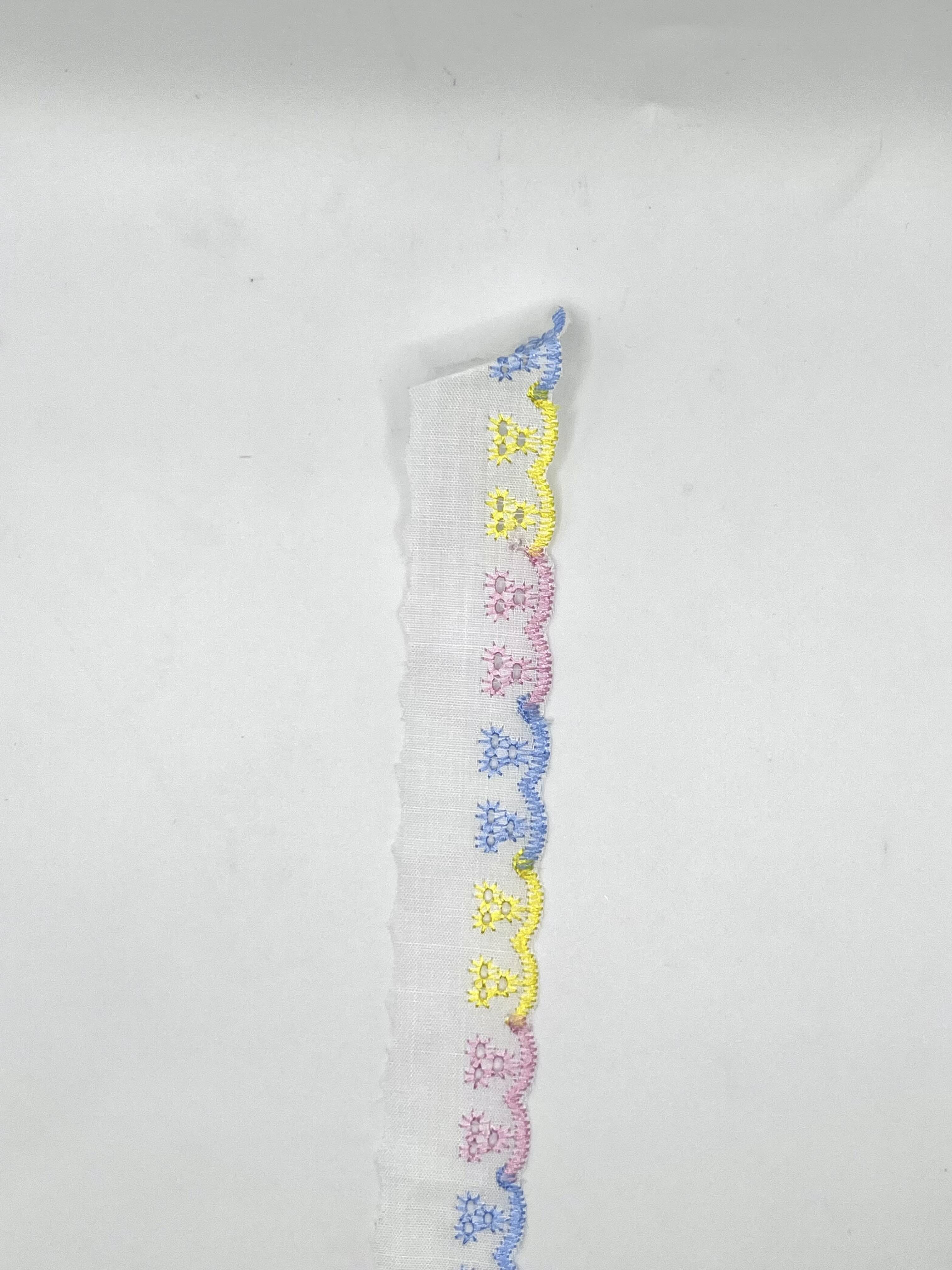 Tira bordada 1" multicolor