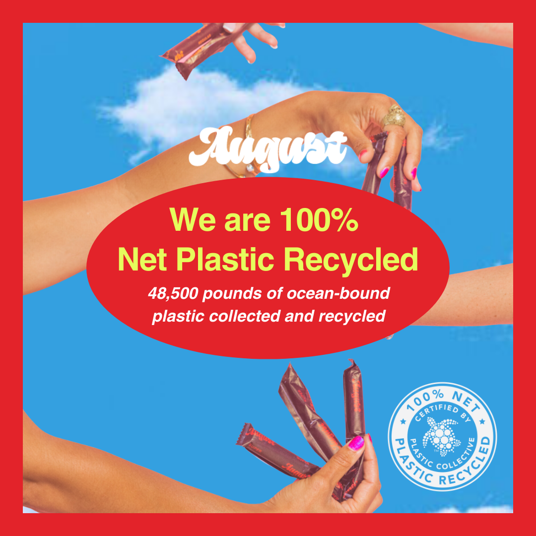 Announcing August’s Partnership with Plastic Collective: 100% Net Plastic Recycled Certified