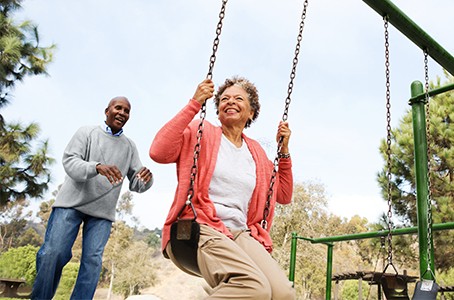 Lady on swing