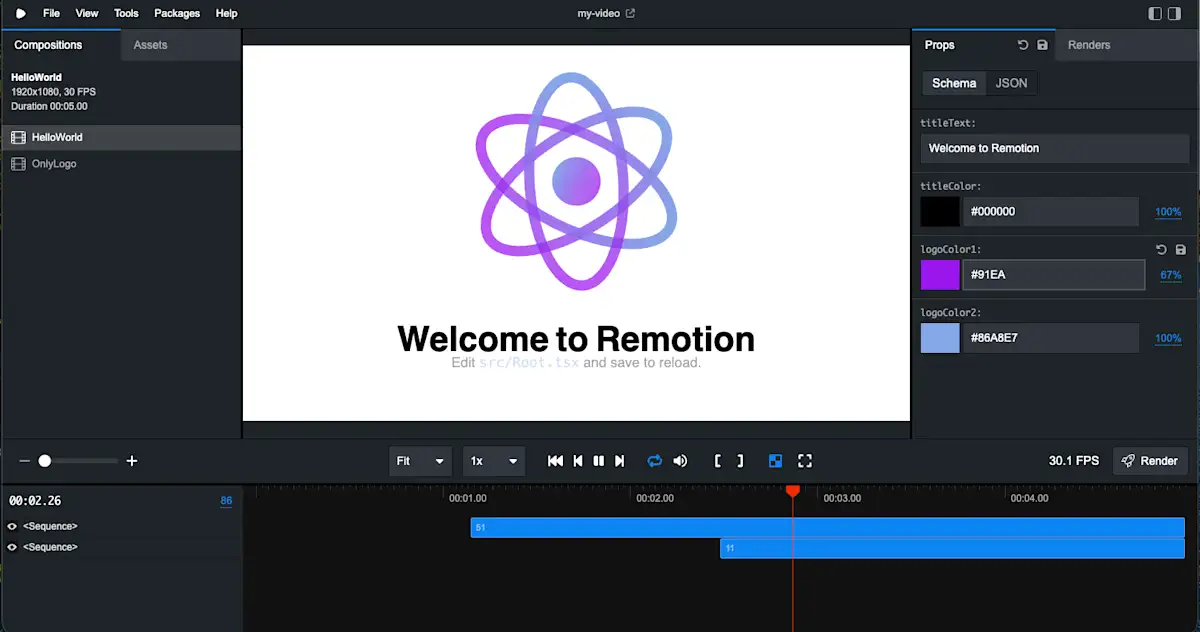React で動画を作る Remotion