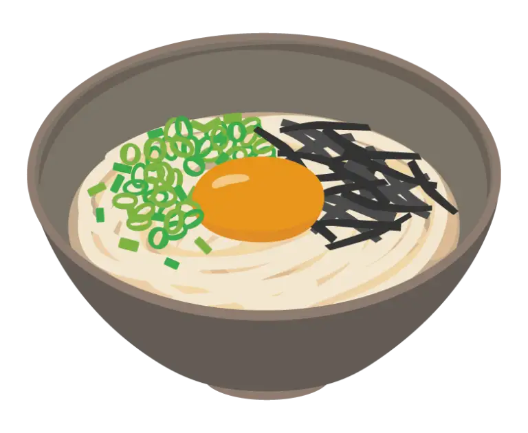 釜玉うどんのイラスト