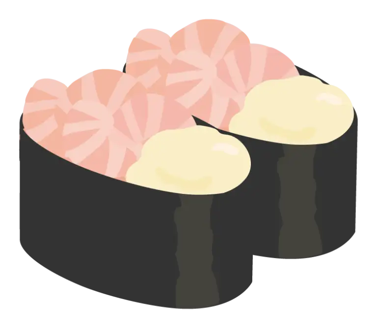 エビマヨ軍艦のイラスト