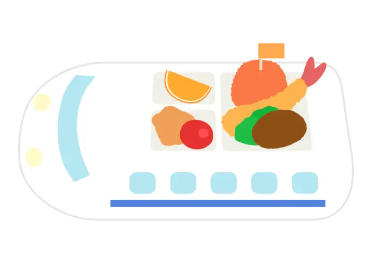 新幹線のお子様ランチのイラスト