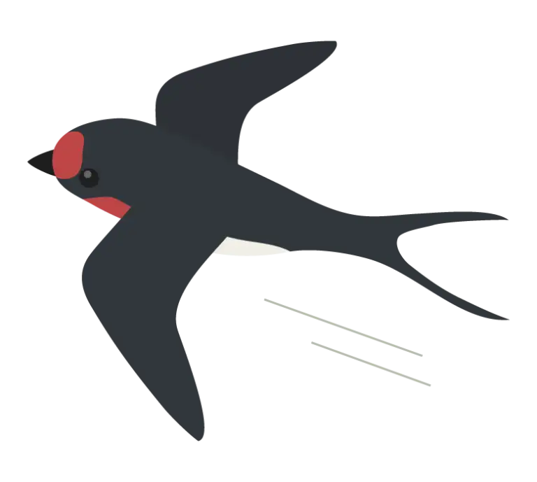 飛んでいるツバメのイラスト