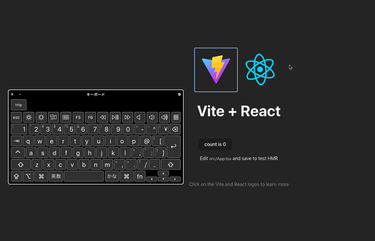ツールチップを操作している様子。tab キーでフォーカスした時にツールチップが表示され、Escape キーを入力した時にツールチップが非表示となっている。その後、マウスホバーするとツールチップが表示され、マウスオーバーするとツールチップが非表示となっている。