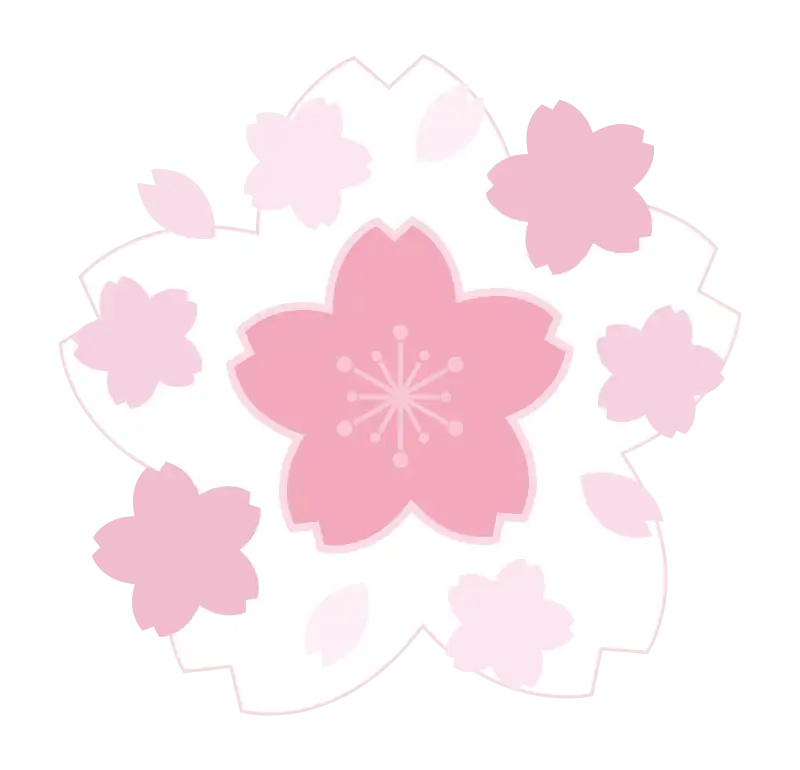 白と薄いピンク色の桜のイラスト