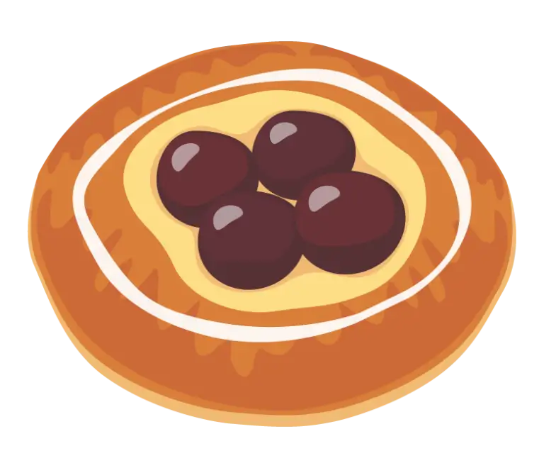 フルーツのデニッシュのイラスト