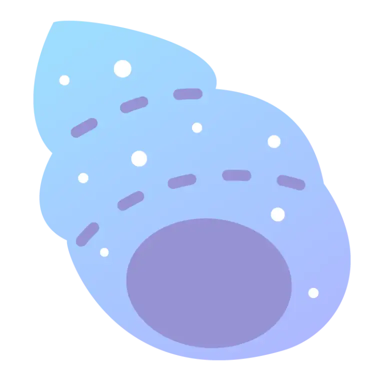 青い巻貝のイラスト