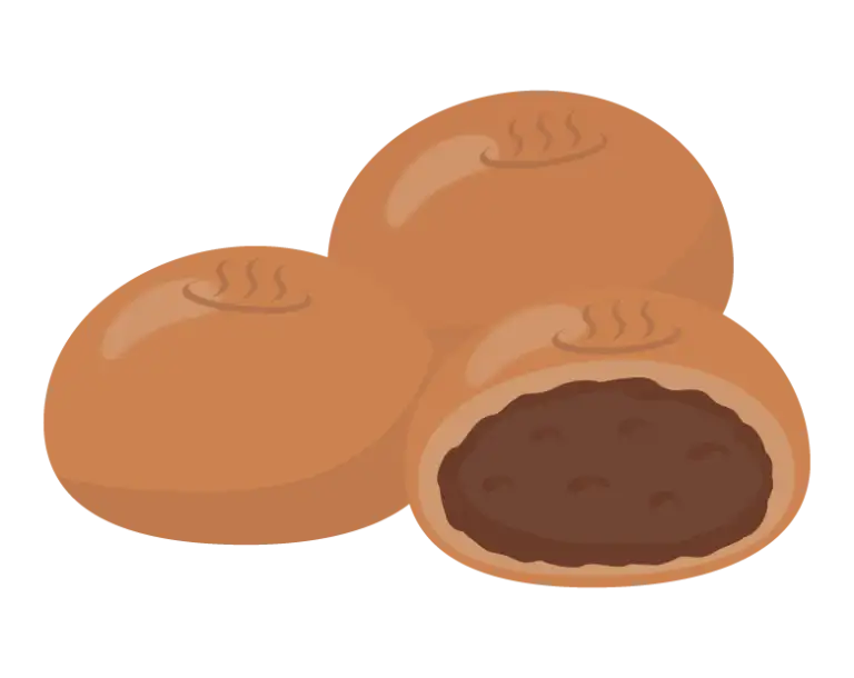 温泉まんじゅうのイラスト