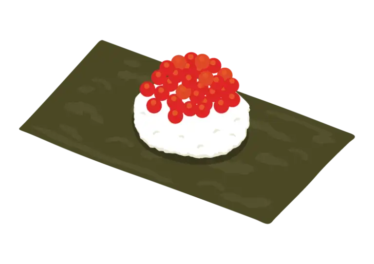 いくらつつみのお寿司のイラスト