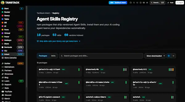 npm パッケージに Agent Skills を同梱する TanStack intent