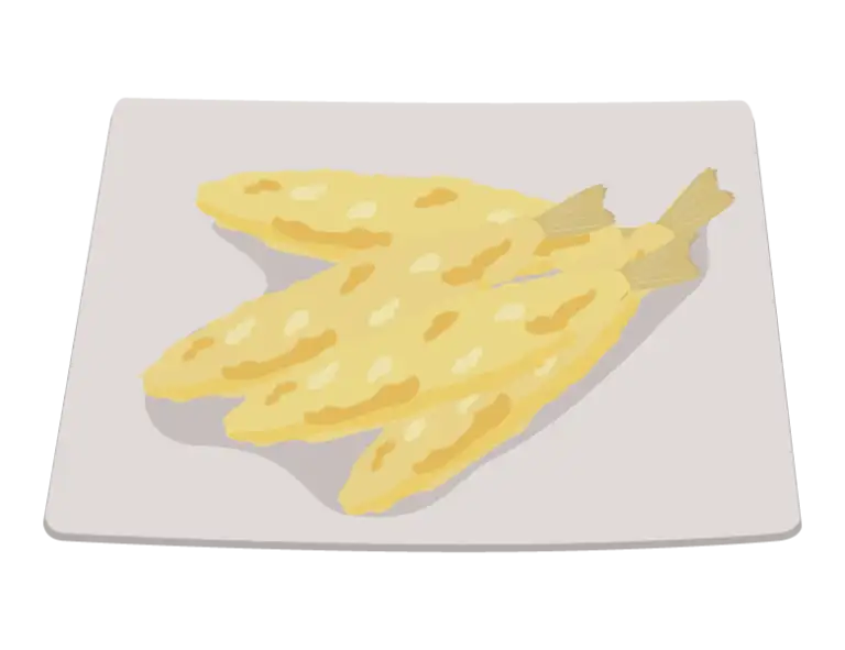 ワカサギの天ぷらのイラスト