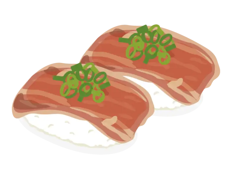カルビの握り寿司のイラスト