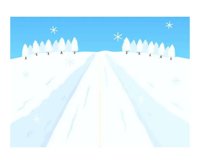 雪道のイラスト