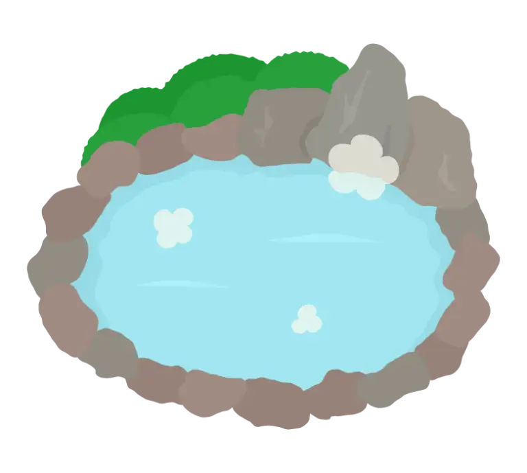 露天風呂のイラスト