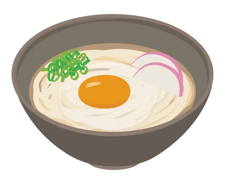 月見うどんのイラスト