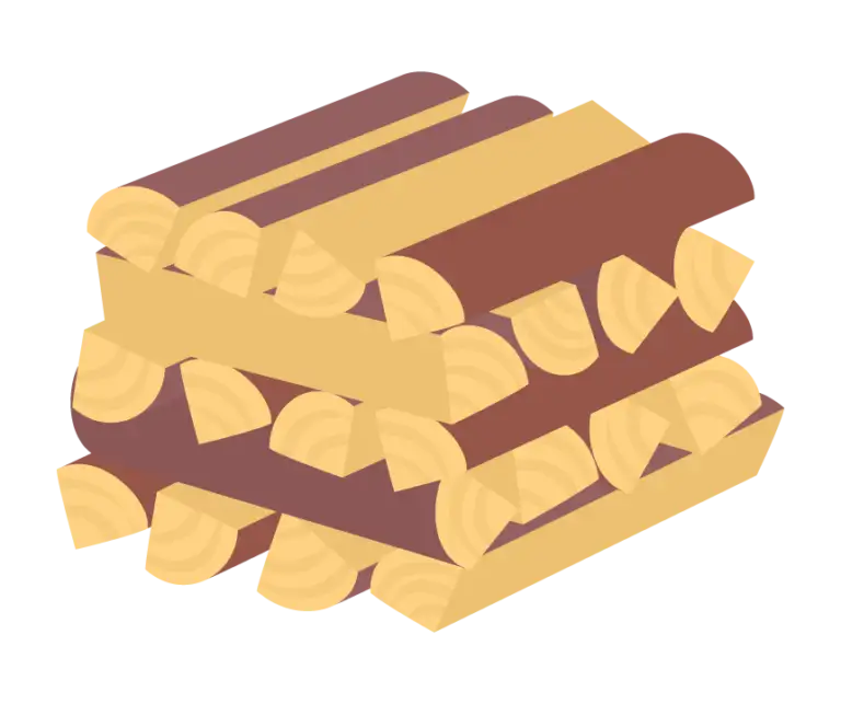 積み上がった薪のイラスト